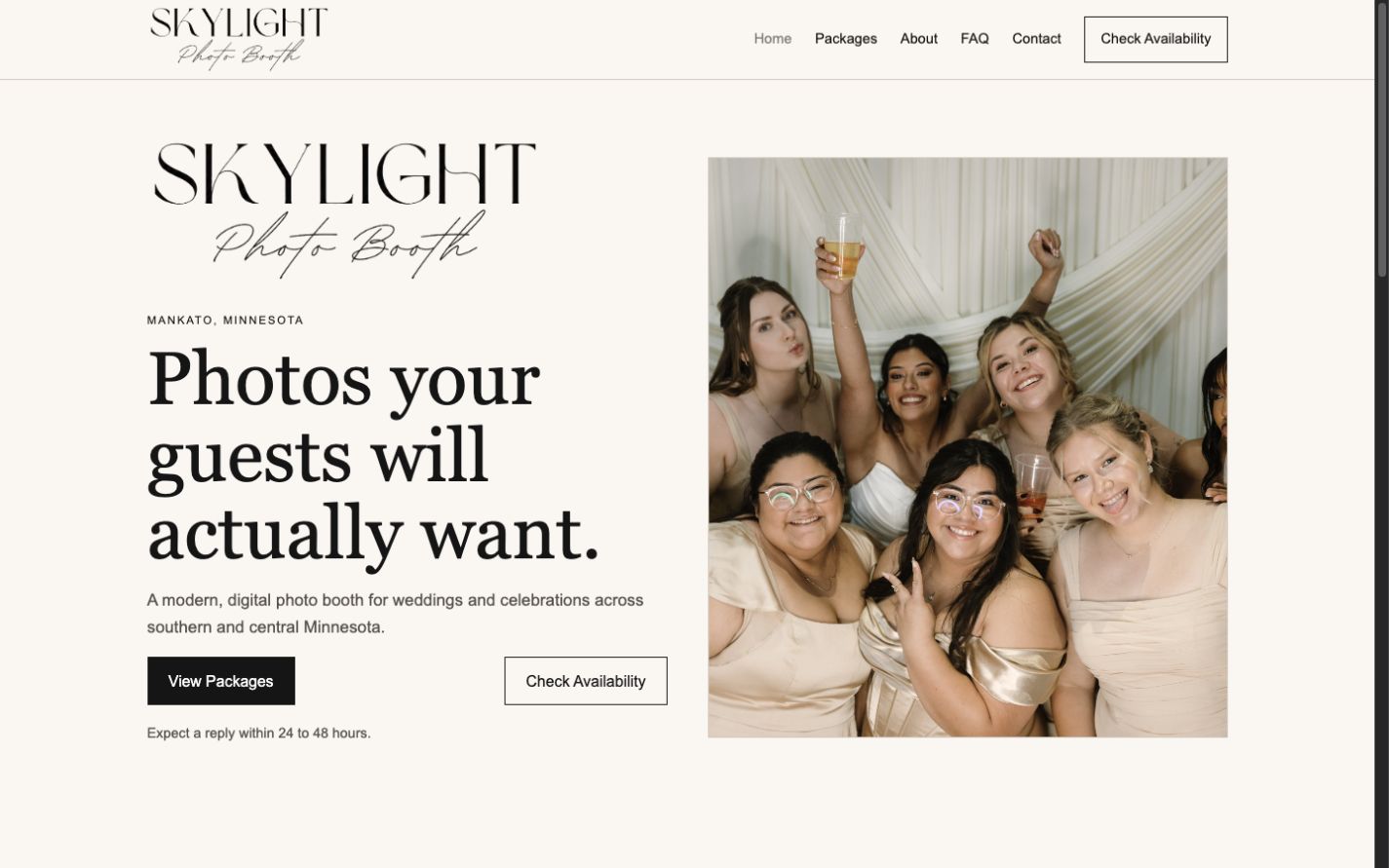 Skylight Photo Booth website preview